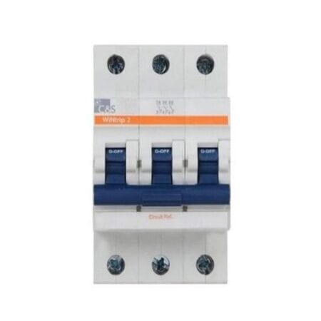 C&S Make Miniature Circuit Breaker (MCB) 3 Pole 0.5A 10kA D Curve WiNtrip2 CSMBS3D0.5