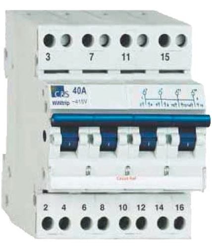 C&S Electric 63 Amp Four Pole Changeover Switch (MCB Type) - WiNtrip Series, I-O-II Three Position Manual Transfer, CSCOS4P63A