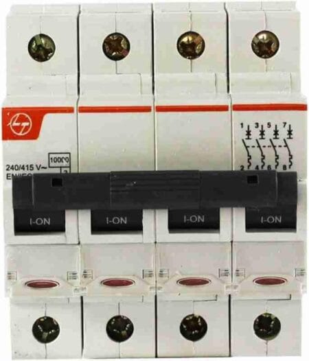 L&T BB40060D MCB 6A 4Pole D Curve 15kA