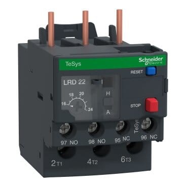 Schneider  16-24A 1 NO + 1 NC OverLoad Relay TeSys LRD LRD22