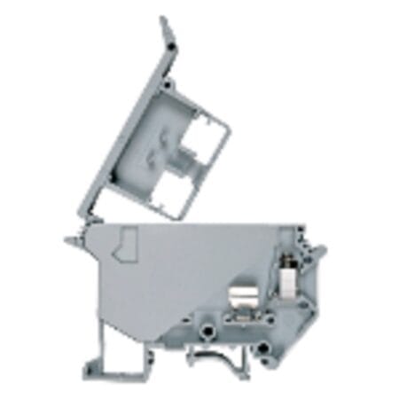 Elmex UBDF 4 Red Stud Type Terminal Block - 1000V 6.3A, 4 sq. mm Hinged Connection DIN Rail